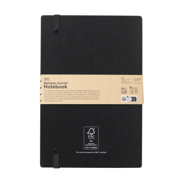 Logo trade promotional products picture of: Bamboo Journal Naked Spine Paper Notebook Black A5