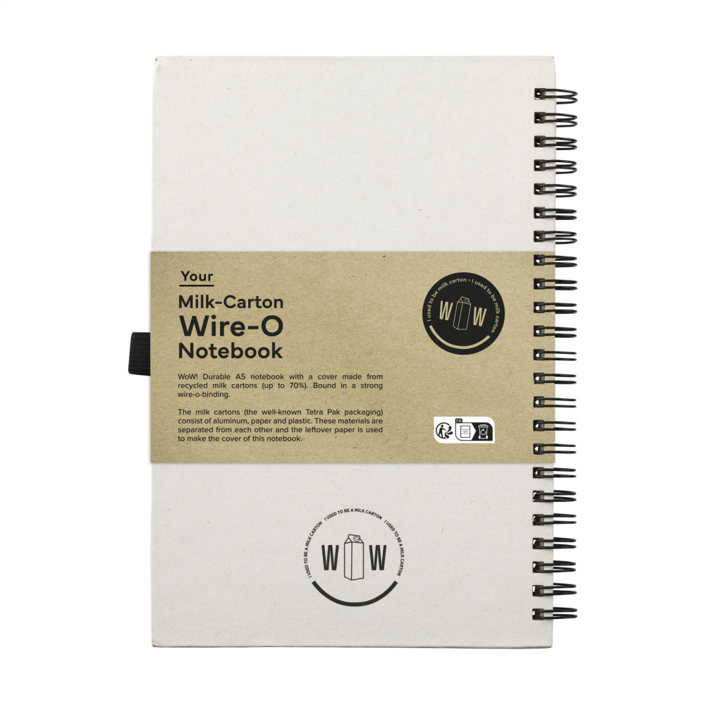 Logotrade promotional giveaways photo of: Milk-Carton Wire-O Paper Notebook A5