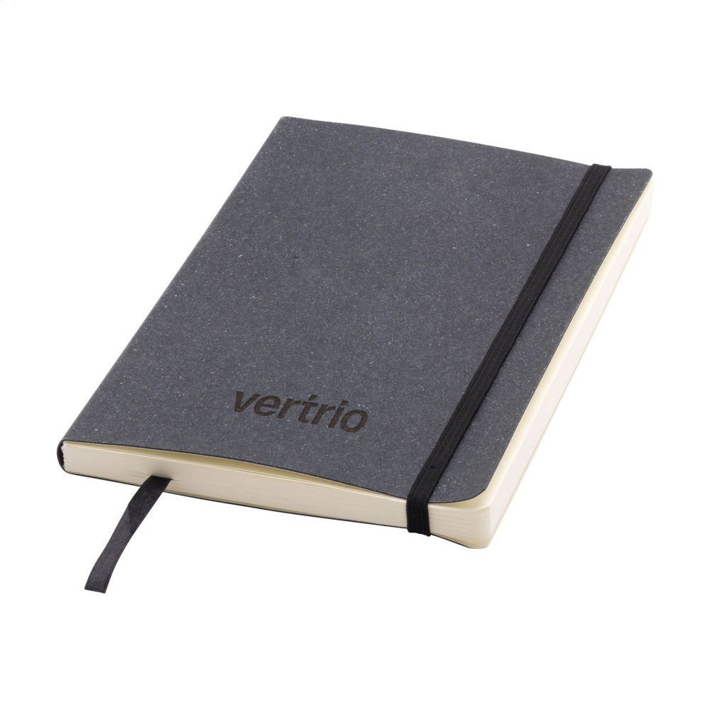 Logo trade advertising products picture of: Monti Recycled Leather - Paper Notebook A5