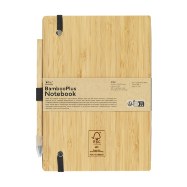 Logo trade promotional merchandise image of: BambooPlus Paper Notebook A5 - Inkless Pen