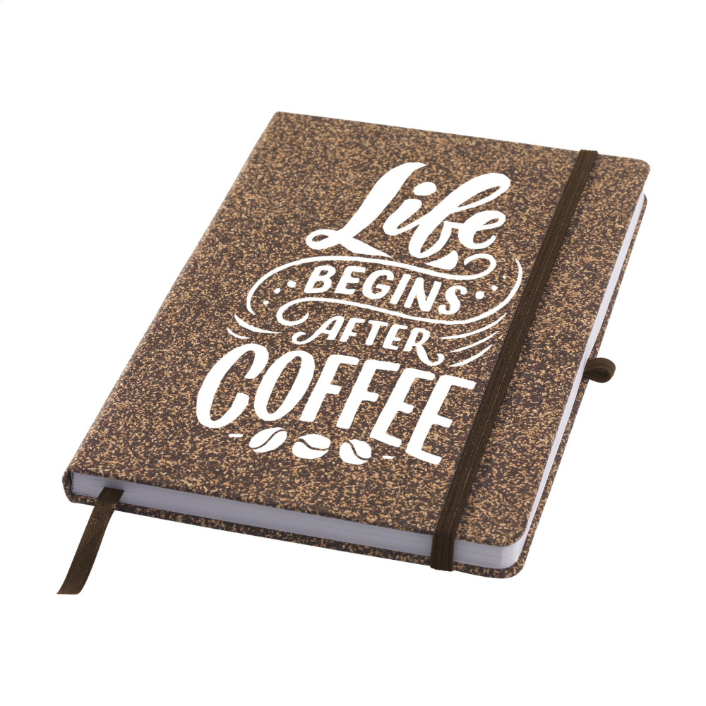 Logo trade business gift photo of: CoffeeGround Cork Paper Notebook A5