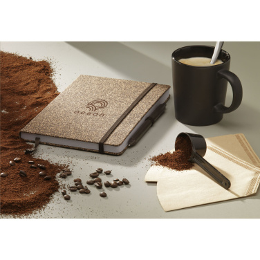 Logo trade advertising product photo of: CoffeeGround Cork Paper Notebook A5