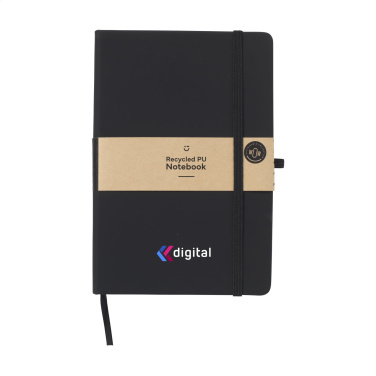 Logo trade advertising product photo of: Recycled GRS PU Paper Notebook A5