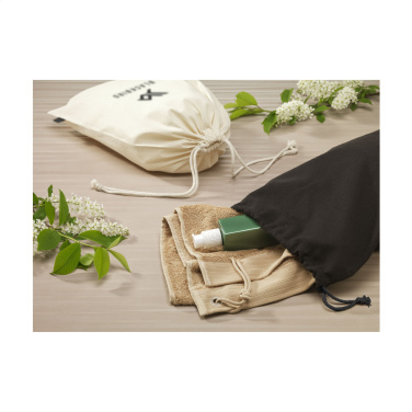 Logotrade corporate gift image of: Gift Pouch Natural GRS Recycled Cotton (150 g/m²) L