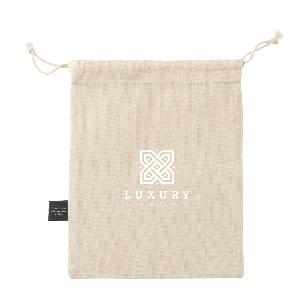 Logo trade promotional giveaways image of: Gift Pouch Natural GRS Recycled Cotton (150 g/m²) S