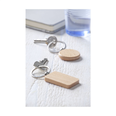 Logotrade promotional giveaway image of: WoodKey Circle keychain