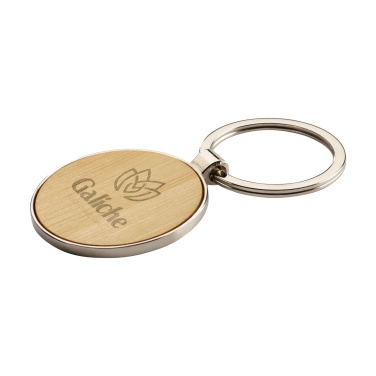 Logo trade promotional merchandise picture of: Bamboo Key Circle keyring