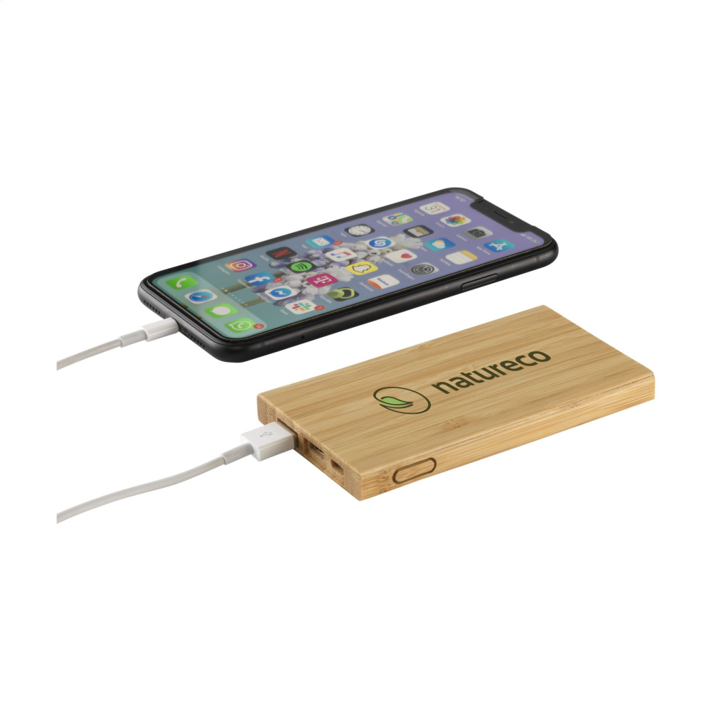 Logo trade promotional merchandise picture of: Bamboo 4000 Powerbank external charger