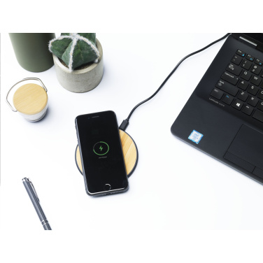 Logotrade promotional merchandise image of: Bamboo 10W Wireless Charger wireless fast charger