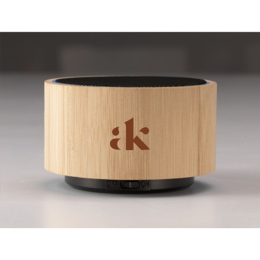 Logo trade promotional items image of: Wave Bamboo Wireless Speaker