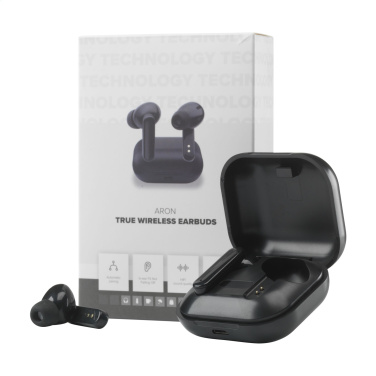 Logotrade business gift image of: Aron TWS Wireless Earbuds in Charging Case