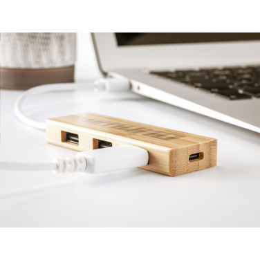 Logotrade corporate gift image of: Bamboo USB Hub