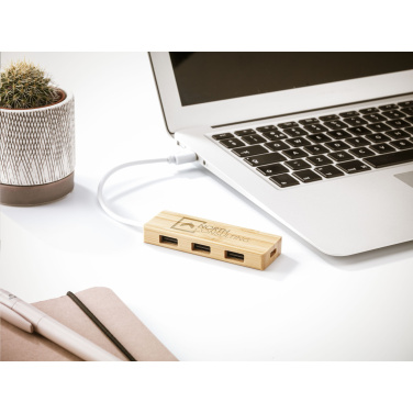 Logo trade promotional giveaway photo of: Bamboo USB Hub