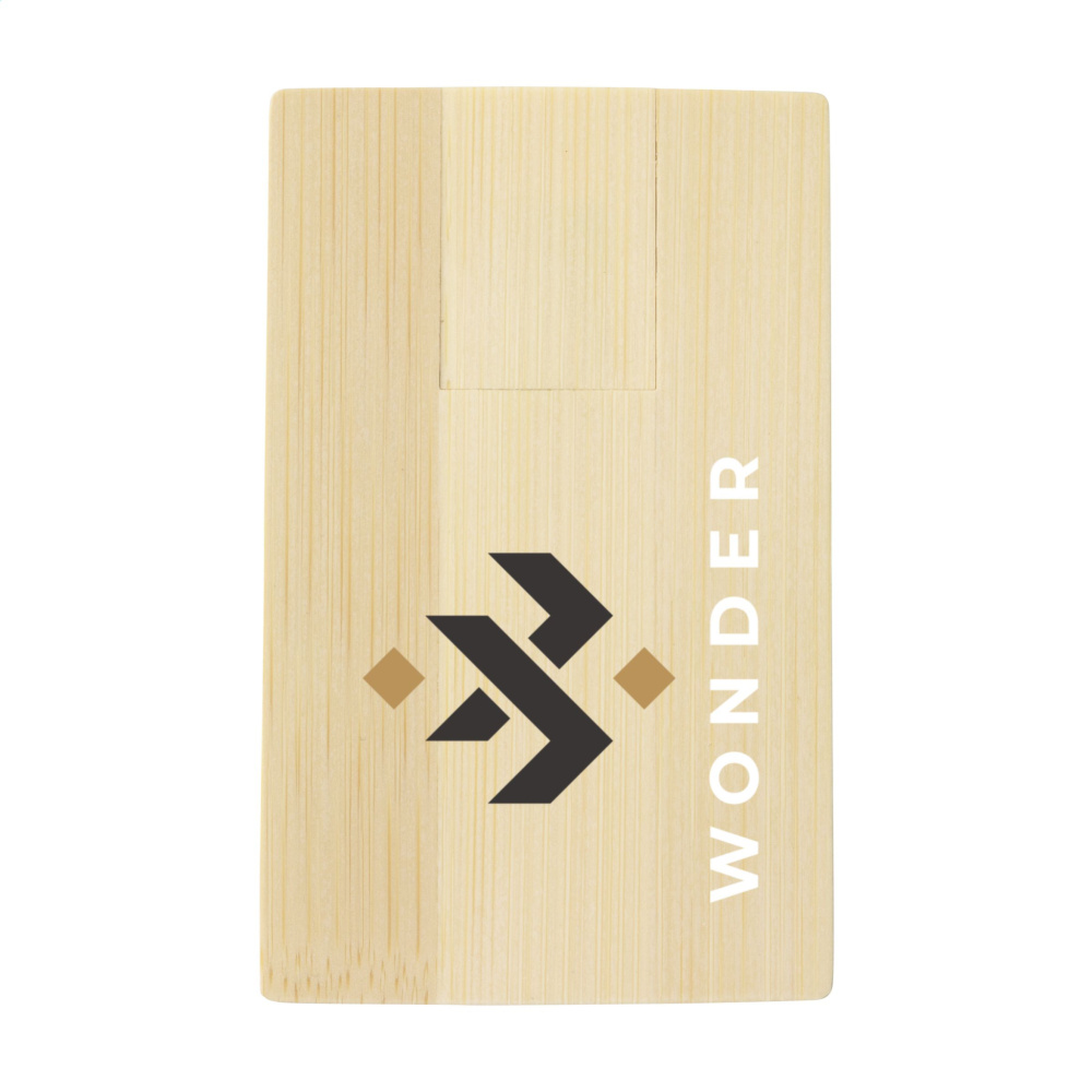 Logo trade corporate gifts picture of: CreditCard USB Bamboo 64 GB