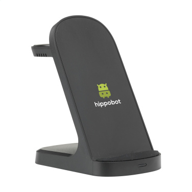 Logotrade advertising product picture of: Triple-Up RCS Recycled ABS Wireless Charger Stand