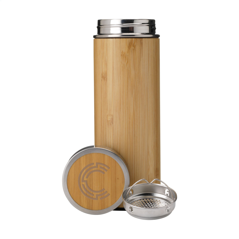 Logo trade business gift photo of: Osaka 360 ml bamboo thermo bottle/thermo cup