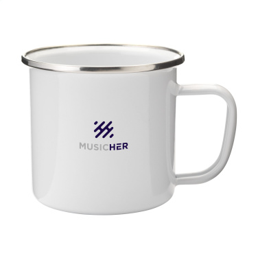 Logo trade promotional merchandise image of: Retro Silver Enamel Mug 350 ml