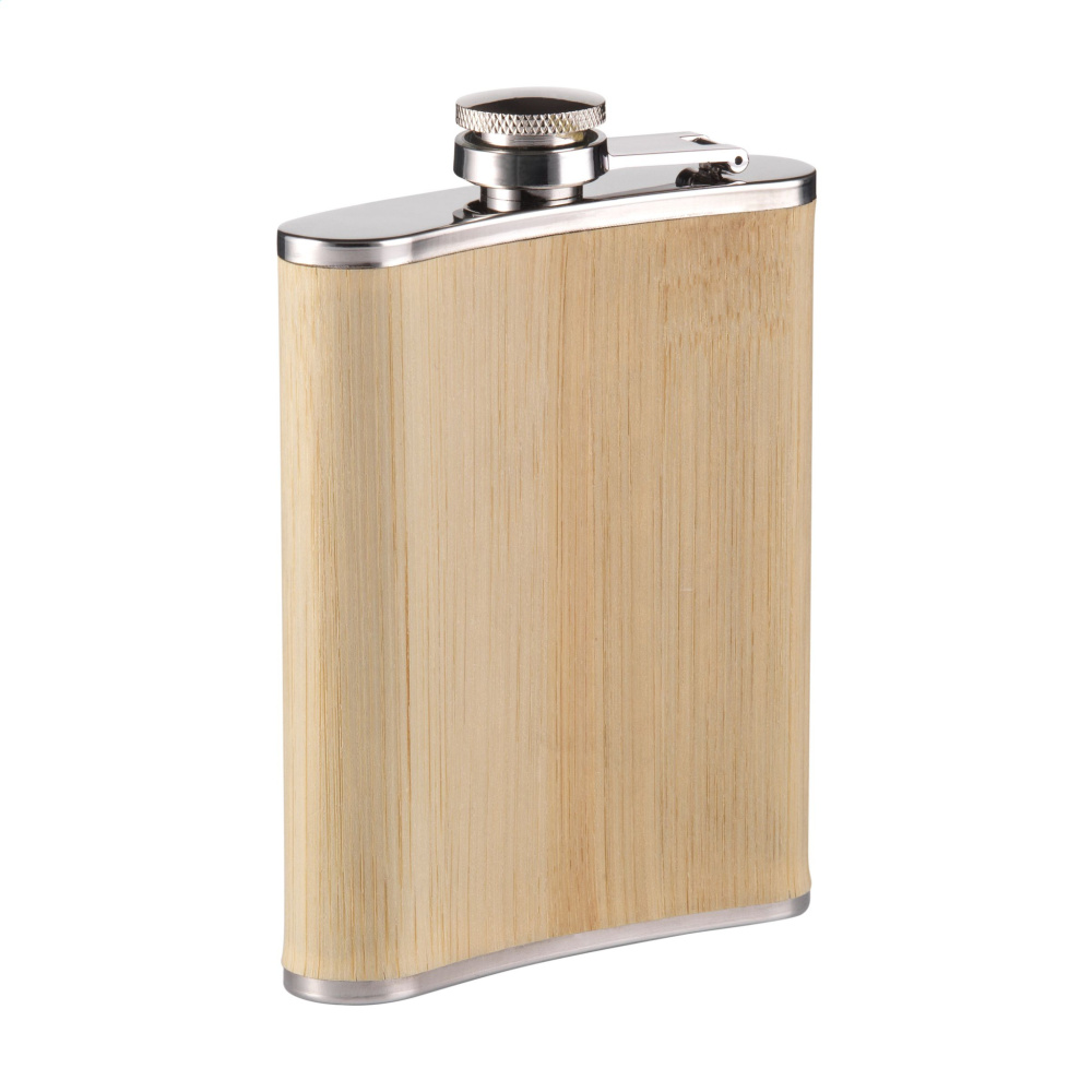 Logo trade promotional gifts picture of: Hipflask Bamboo 200 ml drinking bottle