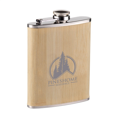 Logotrade promotional product picture of: Hipflask Bamboo 200 ml drinking bottle