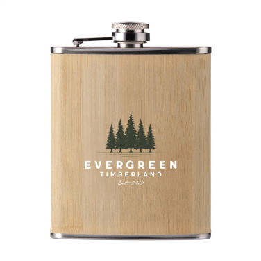 Logotrade promotional item picture of: Hipflask Bamboo 200 ml drinking bottle