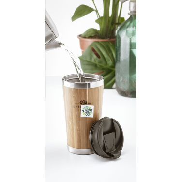 Logo trade advertising products picture of: Tokyo 450 ml bamboo thermo cup