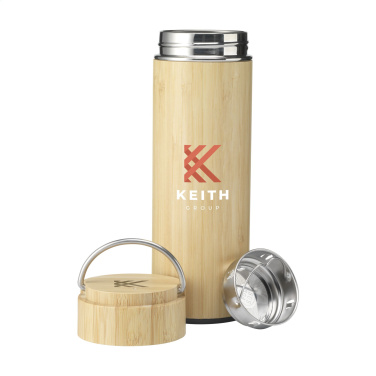 Logotrade promotional item image of: Nikko 330 ml bamboo thermo bottle/thermo cup