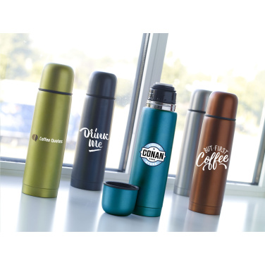 Logo trade promotional items picture of: Frosted Bottle RCS Recycled Steel 500 ml thermo bottle