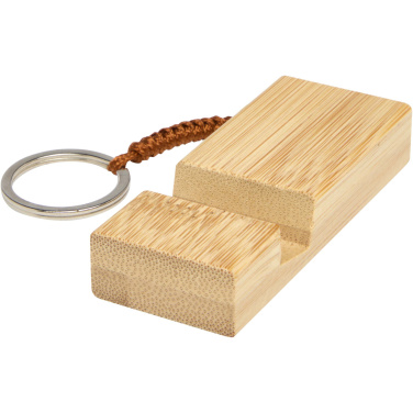 Logo trade promotional items picture of: Bosona bamboo phone holder with keychain