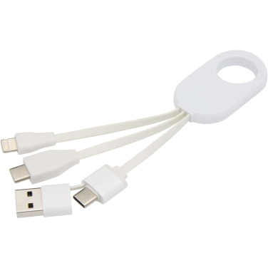 Logo trade promotional products image of: Troop 4-in-1 recycled plastic charging cable