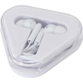 Rebel earbuds with recycled plastic storage box, White