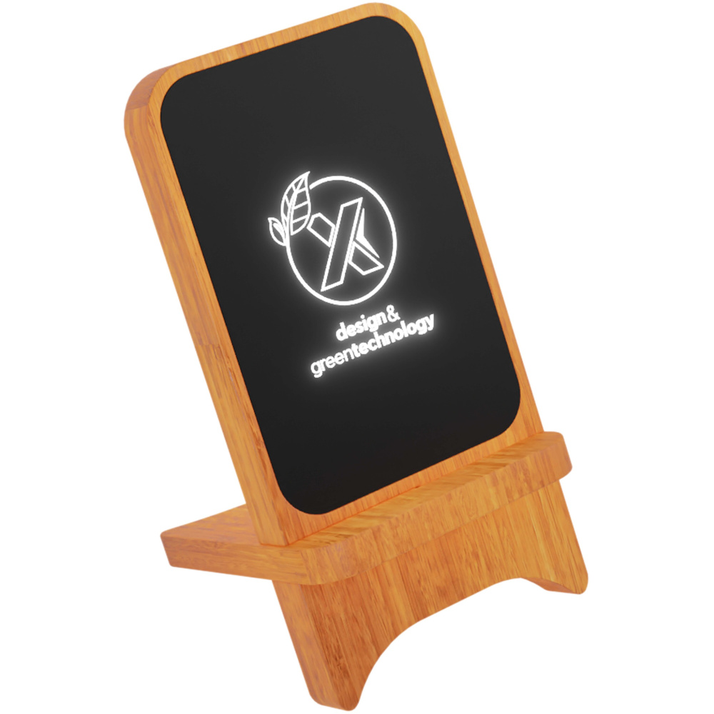 Logotrade business gift image of: SCX.design W16 10W light-up wireless wooden stand