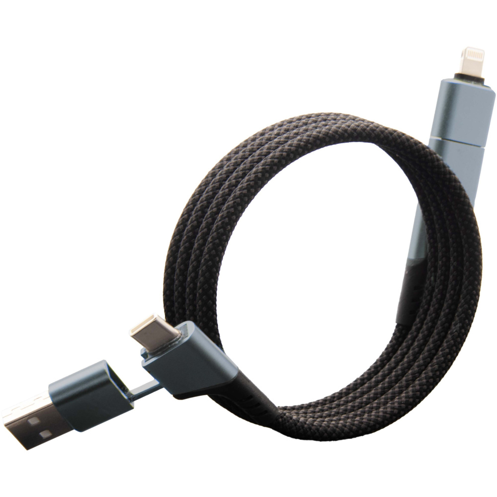 Logo trade corporate gifts picture of: SCX.design C52 100W 4-in-1 rPET magnetic ultra fast charging cable 