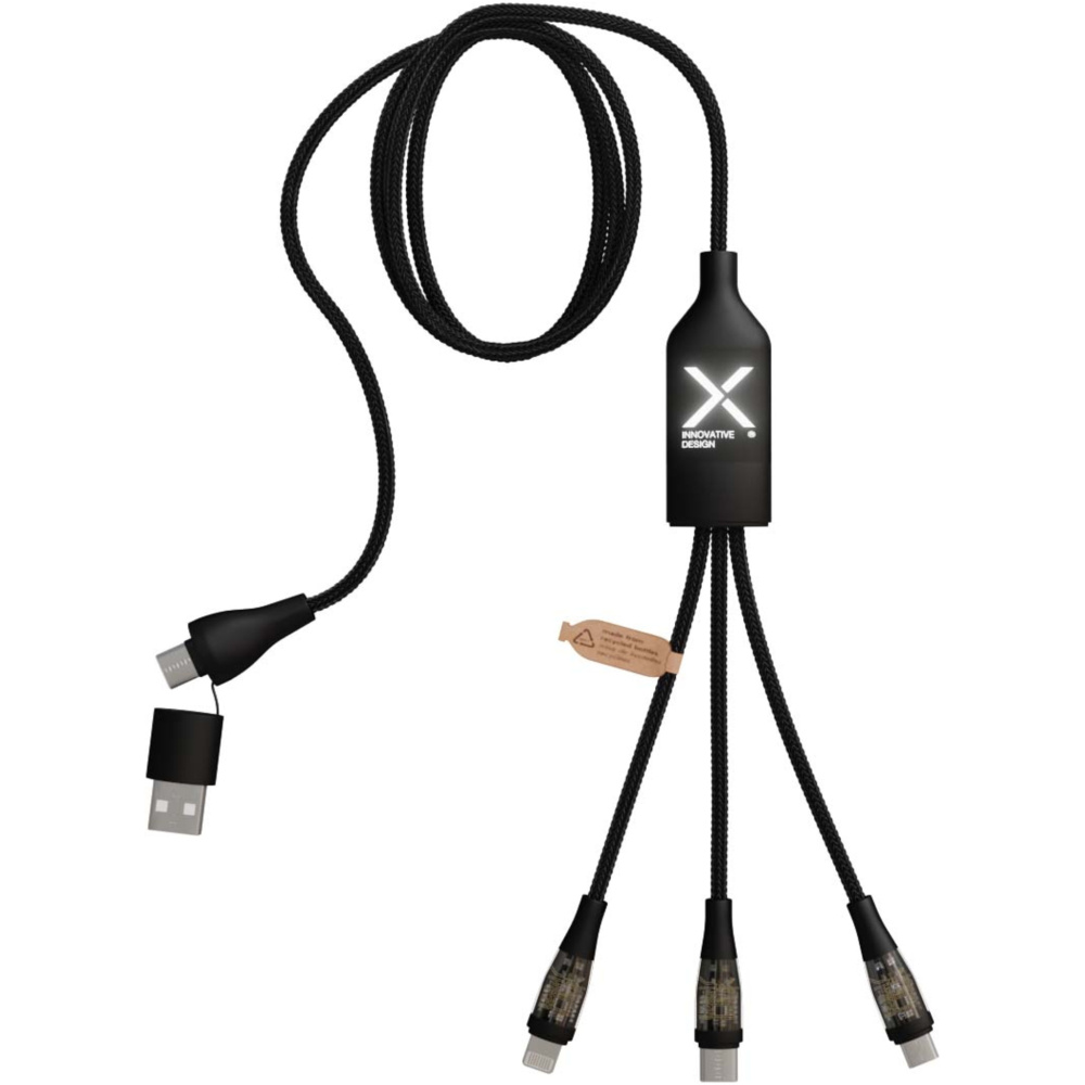 Logo trade promotional merchandise image of: SCX.design C50 5-in-1 fast charging 100W/5A cable with digital display