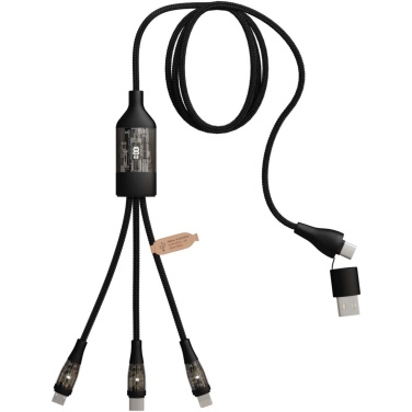 Logo trade promotional merchandise image of: SCX.design C50 5-in-1 fast charging 100W/5A cable with digital display