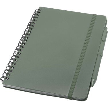 Logo trade promotional gifts picture of: Thalaasa A5 ocean-bound hard cover notebook with ballpoint pen (black ink)