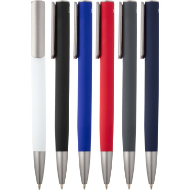 Logotrade promotional item image of: Ziggur aluminium ballpoint pen (blue ink)