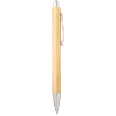Logo trade business gifts image of: Oblys bamboo ballpoint pen and mechanical pencil set (black ink)
