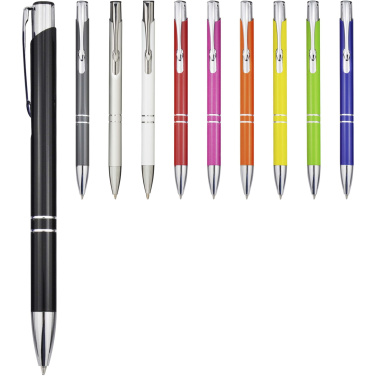 Logo trade promotional merchandise image of: Moneta recycled aluminium ballpoint pen (blue ink)