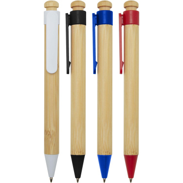 Logotrade corporate gifts photo of: Rattan bamboo and recycled plastic ballpoint pen (black ink)