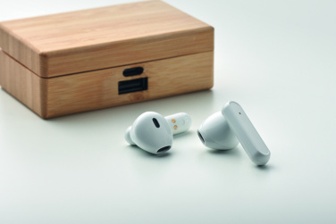 Logotrade promotional product image of: TWS earbuds in bamboo case