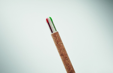 Logotrade promotional merchandise image of: Cork 4-colour ink ball pen
