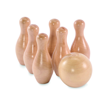 Logo trade promotional merchandise picture of: Mini pine wood bowling set