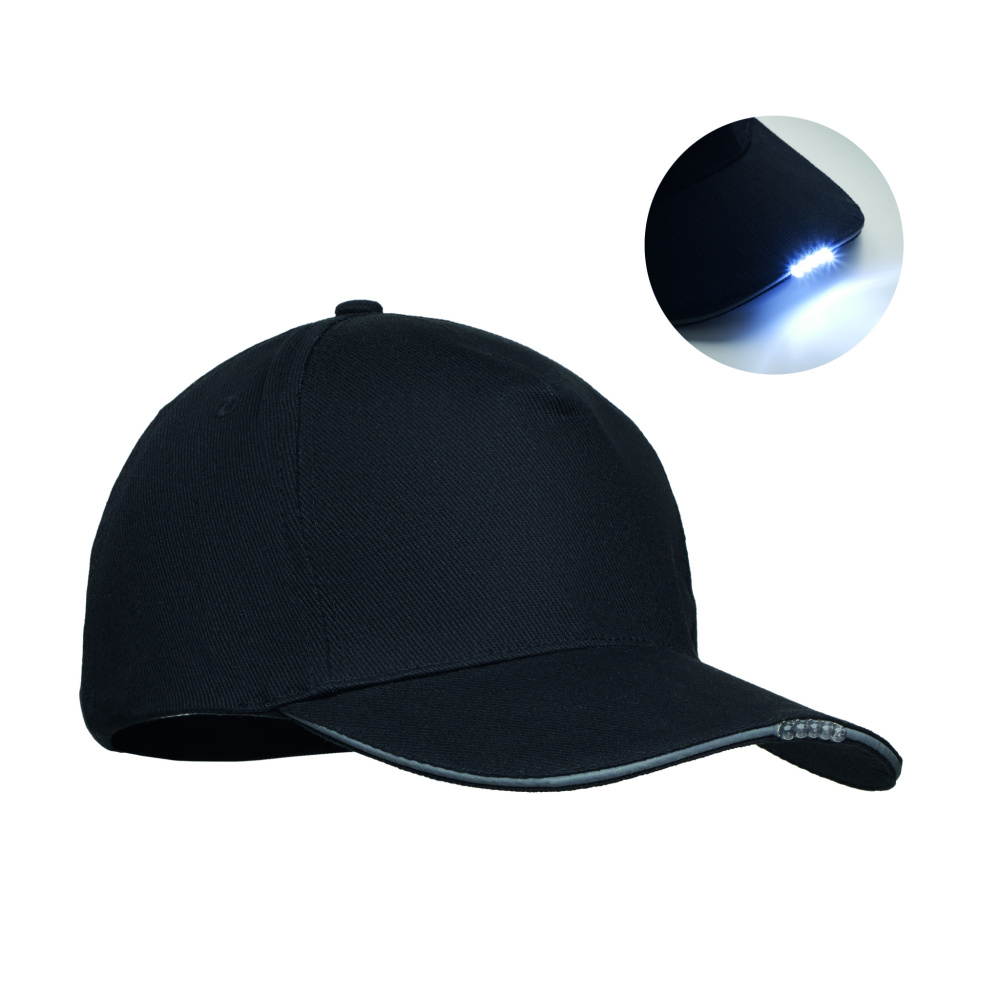 Logotrade promotional giveaway image of: 5 panel LED cotton cap 220gr/m²