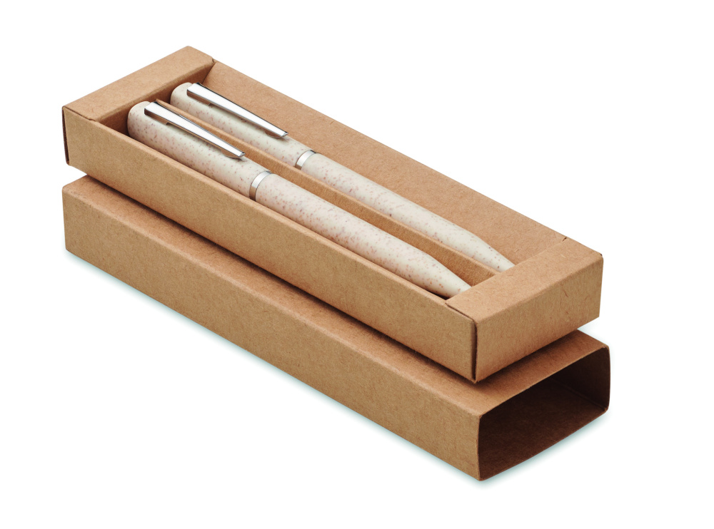 Logotrade promotional giveaway picture of: Wheat straw/ABS twist pen set