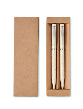 Logotrade business gifts photo of: Wheat straw/ABS twist pen set