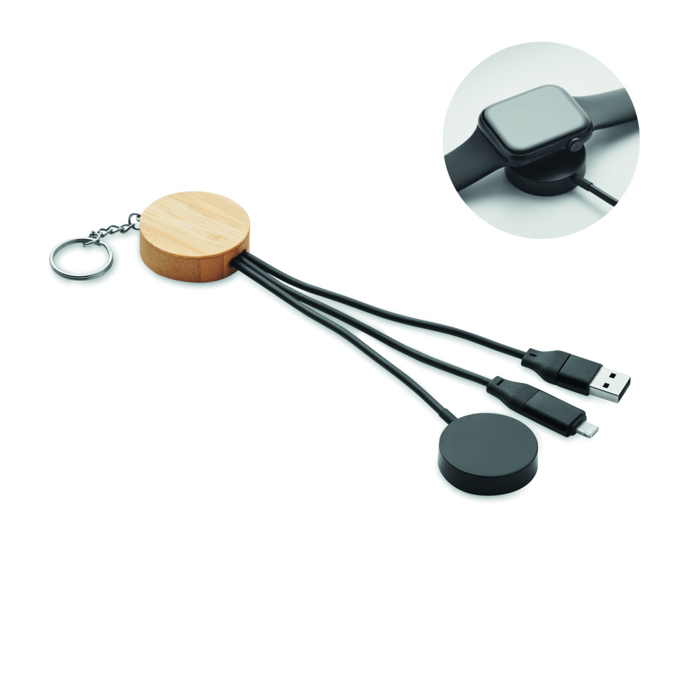 Logo trade promotional merchandise photo of: Key ring with 4 in 1 60W cable