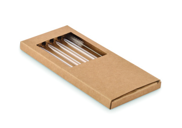 Logo trade advertising product photo of: 4 reusable glass straws