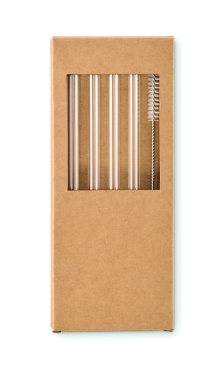Logotrade promotional item image of: 4 reusable glass straws