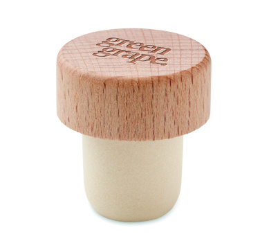 Logo trade corporate gifts picture of: Beech wood bottle stopper