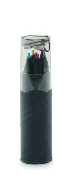 Logo trade promotional products picture of: 6 black colouring pencils